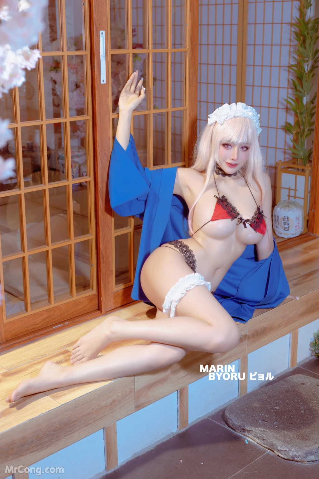 Coser@Byoru: Marin Red Lingerie (43 photos) photo 1-0